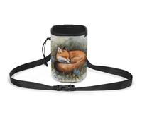 JKLQWH A Sleeping Fox Printed Pet Training Package Dog Walking Fanny Pack Dog Training Treat Pouch Portable Pet Pocket Puppy Treat Bag Pets Outdoor