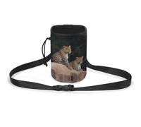 JKLQWH African Leopard on Rock Printed Pet Training Package Dog Walking Fanny Pack Dog Training Treat Pouch Portable Pet Pocket Puppy Treat Bag Pets Outdoor