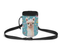 JKLQWH Alpaca Patterm Printed Pet Training Package Dog Walking Fanny Pack Dog Training Treat Pouch Portable Pet Pocket Puppy Treat Bag Pets Outdoor