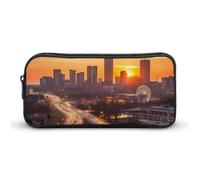 JKLQWH Atlanta City Sunset Landscape Pencil Case Large Capacity Makeup Bag Portable Pencil Pouch For Office Supplies Travel Cosmetic Bags
