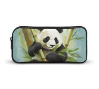 JKLQWH Bamboo with Panda Pencil Case Large Capacity Makeup Bag Portable Pencil Pouch For Office Supplies Travel Cosmetic Bags