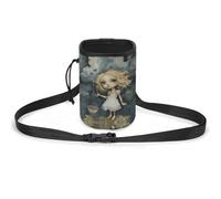 JKLQWH Blonde Girl with Big Eyes Printed Pet Training Package Dog Walking Fanny Pack Dog Training Treat Pouch Portable Pet Pocket Puppy Treat Bag Pets Outdoor
