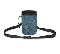 JKLQWH Blue Floral Lace Printed Pet Training Package Dog Walking Fanny Pack Dog Training Treat Pouch Portable Pet Pocket Puppy Treat Bag Pets Outdoor