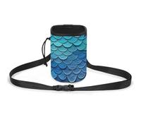 JKLQWH Blue Mermaid Fish Scale Printed Pet Training Package Dog Walking Fanny Pack Dog Training Treat Pouch Portable Pet Pocket Puppy Treat Bag Pets Outdoor