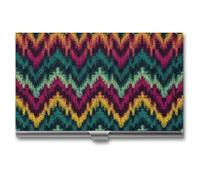 JKLQWH Business Card Holder,business Card Organizer, with Colorful Knitted Pattern Printed Pocket Card Holders for Men Or Women,Metal Slim Name Card Holder,RFID Blocking Business Card Holder Case