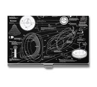 JKLQWH Business Card Holder,business Card Organizer, with Physics Print Printed Pocket Card Holders for Men Or Women,Metal Slim Name Card Holder,RFID Blocking Business Card Holder Case