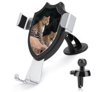 JKLQWH Car Phone Holder African Leopard on Rock Printed Mount Cell Phone Holder for Car Dashboard Windshield Suction Cup Hands-Free Car Phone Stand Automobile Cradles Universal