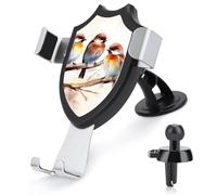 JKLQWH Car Phone Holder Birds Resting on Tree Branch Printed Mount Cell Phone Holder for Car Dashboard Windshield Suction Cup Hands-Free Car Phone Stand Automobile Cradles Universal