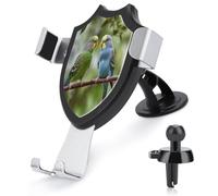 JKLQWH Car Phone Holder Blue and Green Parakeets Printed Mount Cell Phone Holder for Car Dashboard Windshield Suction Cup Hands-Free Car Phone Stand Automobile Cradles Universal
