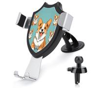 JKLQWH Car Phone Holder Corgi Cute Dog Printed Mount Cell Phone Holder for Car Dashboard Windshield Suction Cup Hands-Free Car Phone Stand Automobile Cradles Universal