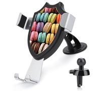 JKLQWH Car Phone Holder Macaron Biscuit Flavored Pastries Printed Mount Cell Phone Holder for Car Dashboard Windshield Suction Cup Hands-Free Car Phone Stand Automobile Cradles Universal