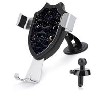 JKLQWH Car Phone Holder Stars and Moon on Dark Background Printed Mount Cell Phone Holder for Car Dashboard Windshield Suction Cup Hands-Free Car Phone Stand Automobile Cradles Universal