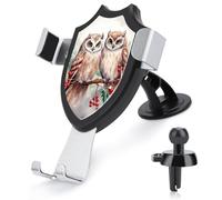 JKLQWH Car Phone Holder Two Owls on The Tree Printed Mount Cell Phone Holder for Car Dashboard Windshield Suction Cup Hands-Free Car Phone Stand Automobile Cradles Universal