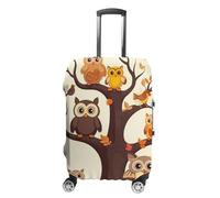 JKLQWH Cartoon Owl on Tree Luggage Cover Personalization Suitcase Covers Protector Elastic Washable Baggage Cover Anti-Scratch For Traveling, Aircraft Consignment, style, XL