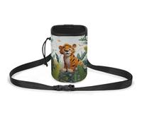 JKLQWH Cartoon Tiger Printed Pet Training Package Dog Walking Fanny Pack Dog Training Treat Pouch Portable Pet Pocket Puppy Treat Bag Pets Outdoor