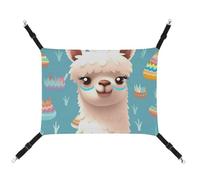 JKLQWH Cat Hammock,with Alpaca Patterm Printed Washable Soft Outdoor Cat Mat,Pet Hammock Bed Adjustable, with Adjustable Straps and Metal Hooks,for Cats Small Dogs Rabbits