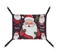 JKLQWH Cat Hammock,with Christmas Santa Claus Printed Washable Soft Outdoor Cat Mat,Pet Hammock Bed Adjustable, with Adjustable Straps and Metal Hooks,for Cats Small Dogs Rabbits