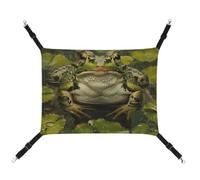 JKLQWH Cat Hammock,with Lily and Frog Printed Washable Soft Outdoor Cat Mat,Pet Hammock Bed Adjustable, with Adjustable Straps and Metal Hooks,for Cats Small Dogs Rabbits