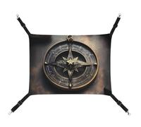JKLQWH Cat Hammock,with Magical Design Norse Runes Compass Printed Washable Soft Outdoor Cat Mat,Pet Hammock Bed Adjustable, with Adjustable Straps and Metal Hooks,for Cats Small Dogs Rabbits