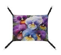 JKLQWH Cat Hammock,with Pansy Perfection Printed Washable Soft Outdoor Cat Mat,Pet Hammock Bed Adjustable, with Adjustable Straps and Metal Hooks,for Cats Small Dogs Rabbits