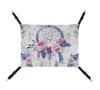 JKLQWH Cat Hammock,with Peach Dream Catcher Printed Washable Soft Outdoor Cat Mat,Pet Hammock Bed Adjustable, with Adjustable Straps and Metal Hooks,for Cats Small Dogs Rabbits