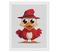 JKLQWH Chicken Wearing Hat Diamond Painting Kit for Adults Beginners,Diamond Art Kit Wall Artworks,DIY Full Round Drill Dot Painting Art Kits for Home Decor 16"x20"