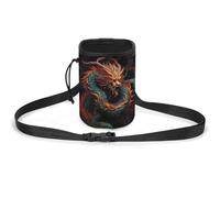 JKLQWH Chinese Dragon Printed Pet Training Package Dog Walking Fanny Pack Dog Training Treat Pouch Portable Pet Pocket Puppy Treat Bag Pets Outdoor