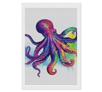 JKLQWH Colorful Octopus Diamond Painting Kit for Adults Beginners,Diamond Art Kit Wall Artworks,DIY Full Round Drill Dot Painting Art Kits for Home Decor 8"x12"