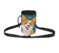 JKLQWH Corgi I Love You Printed Pet Training Package Dog Walking Fanny Pack Dog Training Treat Pouch Portable Pet Pocket Puppy Treat Bag Pets Outdoor