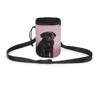 JKLQWH Cute Black Pug Printed Pet Training Package Dog Walking Fanny Pack Dog Training Treat Pouch Portable Pet Pocket Puppy Treat Bag Pets Outdoor