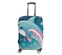 JKLQWH Cute Dolphin Snowflake Luggage Cover Personalization Suitcase Covers Protector Elastic Washable Baggage Cover Anti-Scratch For Traveling, Aircraft Consignment, style, L