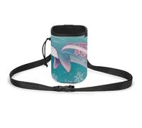 JKLQWH Cute Dolphin Snowflake Printed Pet Training Package Dog Walking Fanny Pack Dog Training Treat Pouch Portable Pet Pocket Puppy Treat Bag Pets Outdoor
