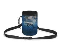 JKLQWH Cute Dolphins Printed Pet Training Package Dog Walking Fanny Pack Dog Training Treat Pouch Portable Pet Pocket Puppy Treat Bag Pets Outdoor