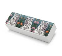 JKLQWH Cute White Tiger Printed Unisex Hard Shell Eyeglasses Cases Protective Case For Glasses Sunglasses Case Portable Protective Case for Glasses, Cute White Tiger, 6.3*1.9*1.6 in