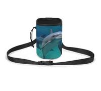 JKLQWH Dolphins Underwater Printed Pet Training Package Dog Walking Fanny Pack Dog Training Treat Pouch Portable Pet Pocket Puppy Treat Bag Pets Outdoor