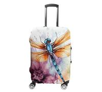 JKLQWH Dragonfly Watercolor Painting Luggage Cover Personalization Suitcase Covers Protector Elastic Washable Baggage Cover Anti-Scratch For Traveling, Aircraft Consignment, style, Small