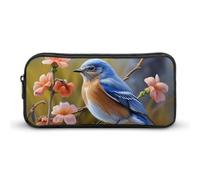 JKLQWH Eastern Bluebird Pencil Case Large Capacity Makeup Bag Portable Pencil Pouch For Office Supplies Travel Cosmetic Bags
