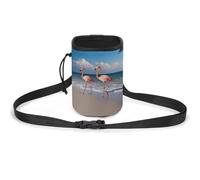 JKLQWH Flamingo On The Beach Printed Pet Training Package Dog Walking Fanny Pack Dog Training Treat Pouch Portable Pet Pocket Puppy Treat Bag Pets Outdoor