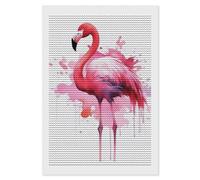 JKLQWH Flamingo Watercolor Diamond Painting Kit for Adults Beginners,Diamond Art Kit Wall Artworks,DIY Full Round Drill Dot Painting Art Kits for Home Decor 8"x12"