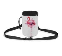 JKLQWH Flamingo Watercolor Printed Pet Training Package Dog Walking Fanny Pack Dog Training Treat Pouch Portable Pet Pocket Puppy Treat Bag Pets Outdoor