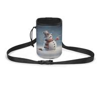 JKLQWH Funny Christmas Snowman Printed Pet Training Package Dog Walking Fanny Pack Dog Training Treat Pouch Portable Pet Pocket Puppy Treat Bag Pets Outdoor