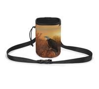 JKLQWH Golden Sunset Bald Eagle Printed Pet Training Package Dog Walking Fanny Pack Dog Training Treat Pouch Portable Pet Pocket Puppy Treat Bag Pets Outdoor