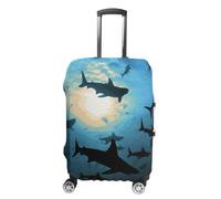 JKLQWH Hammerhead Sharks Luggage Cover Personalization Suitcase Covers Protector Elastic Washable Baggage Cover Anti-Scratch For Traveling, Aircraft Consignment, style, L