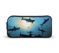 JKLQWH Hammerhead Sharks Pencil Case Large Capacity Makeup Bag Portable Pencil Pouch For Office Supplies Travel Cosmetic Bags