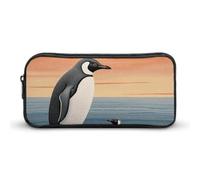 JKLQWH Hand Drawn Penguin Pencil Case Large Capacity Makeup Bag Portable Pencil Pouch For Office Supplies Travel Cosmetic Bags