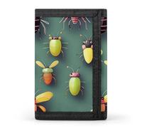 JKLQWH Insect Atlas Wallet Portable Slim Trifold Wallet Pocket Credit Card Holders Outdoor Travel Purse For Women Men