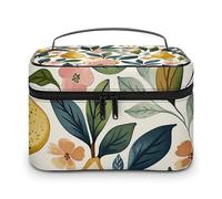 JKLQWH Makeup Bag Figs And Pears Printed Large Capacity Travel Make Up Bag for Cosmetics Vertical Storage Water-Resistant Leather Toiletry Organizer Skincare Makeup Organizer Bag, Figs And Pears,