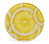 JKLQWH Metal Wall Art Decor Hanging Metal Wall Decorations Lemon Slice Pattern Round Metals Poster Decorative Painting Walls Decor Painting Metals Tin Sign for Bedroom Living Room Office
