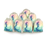 JKLQWH Muslin Bags Drawstring Pouches Beautiful Mermaid Tail Draw String Bags Reusable Sachet Bag Muslin Drawstring Bag Portable Jewelry Pouch Gift Pouch for Party Wedding Home Storage 8pcs