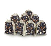 JKLQWH Muslin Bags Drawstring Pouches Decorated with Stars Draw String Bags Reusable Sachet Bag Muslin Drawstring Bag Portable Jewelry Pouch Gift Pouch for Party Wedding Home Storage 8pcs